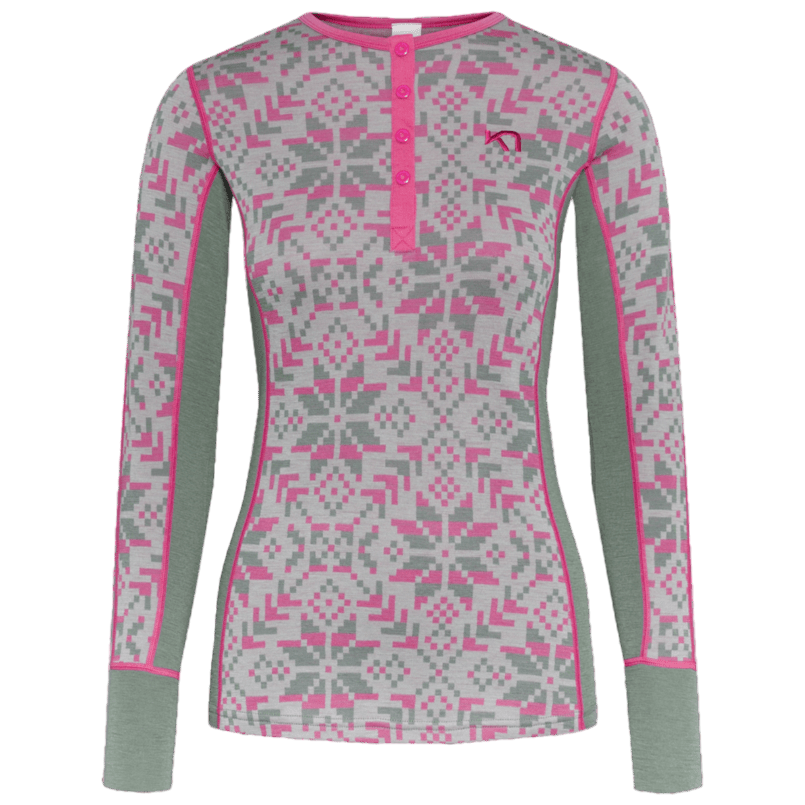 Damska koszulka Kari Traa Else Long Sleeve Baselayer Rozmiar: S / Kolor: szary/różówy