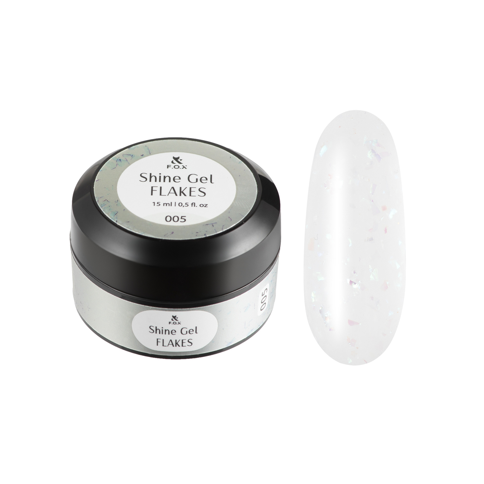 Żel do wzmocnienia i modelowania F.O.X Shine Gel Flakes 005, 15 ml