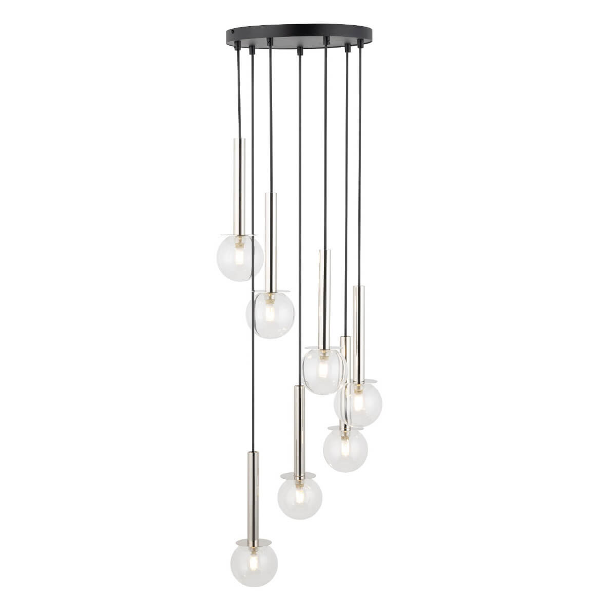 Salonowa lampa wisząca Daisy 40754 Sigma spadkowa przezroczysta srebrna