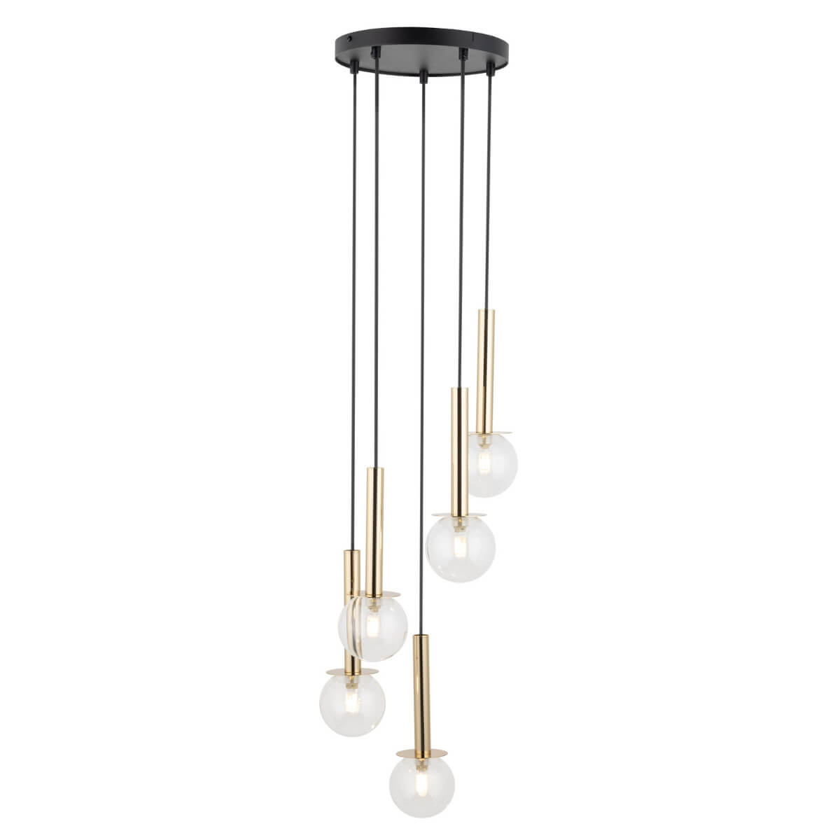 Zwieszana lampa spadkowa Daisy 40759 Sigma kaskada kule przezroczysta złota
