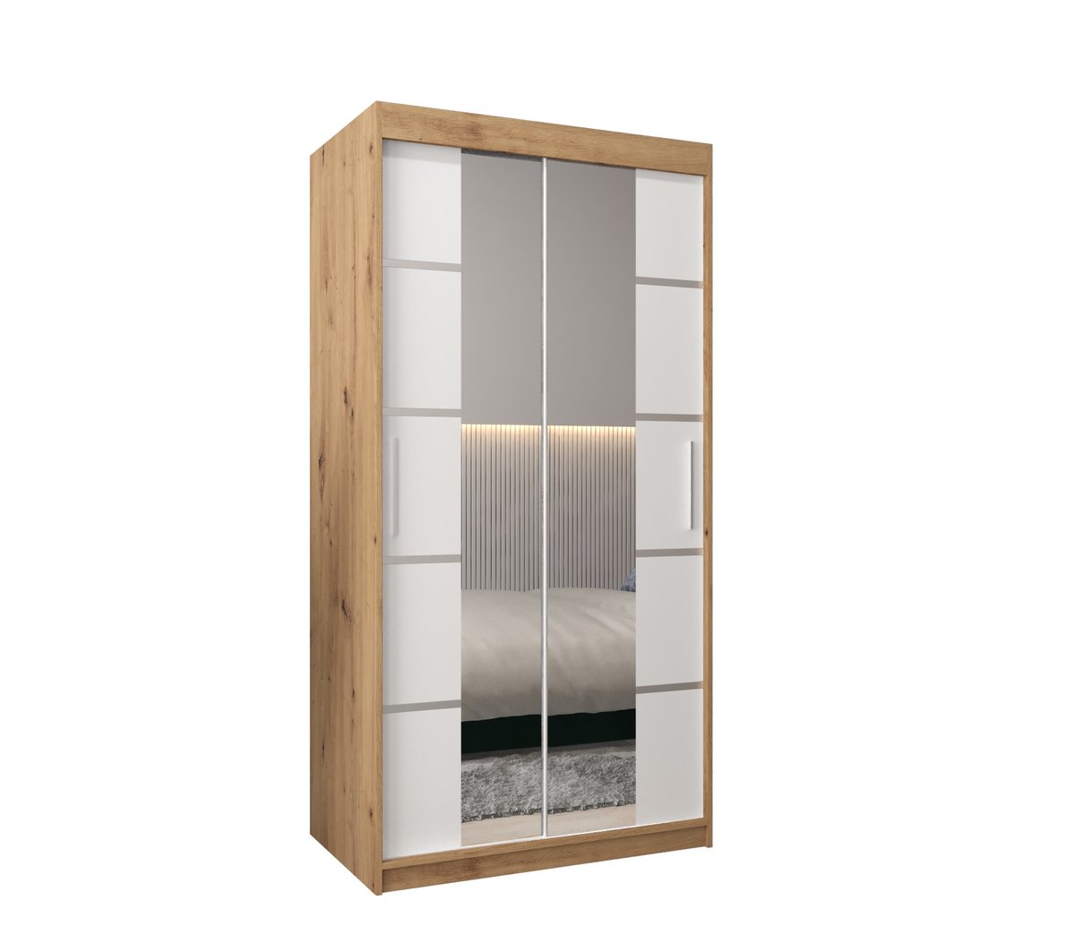 Szafa przesuwna Garderoba VERONA 4 100 gł. 62 artisan/biały