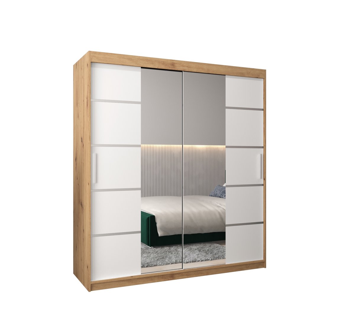 Szafa przesuwna Garderoba VERONA 4 180 gł. 62 artisan/biały