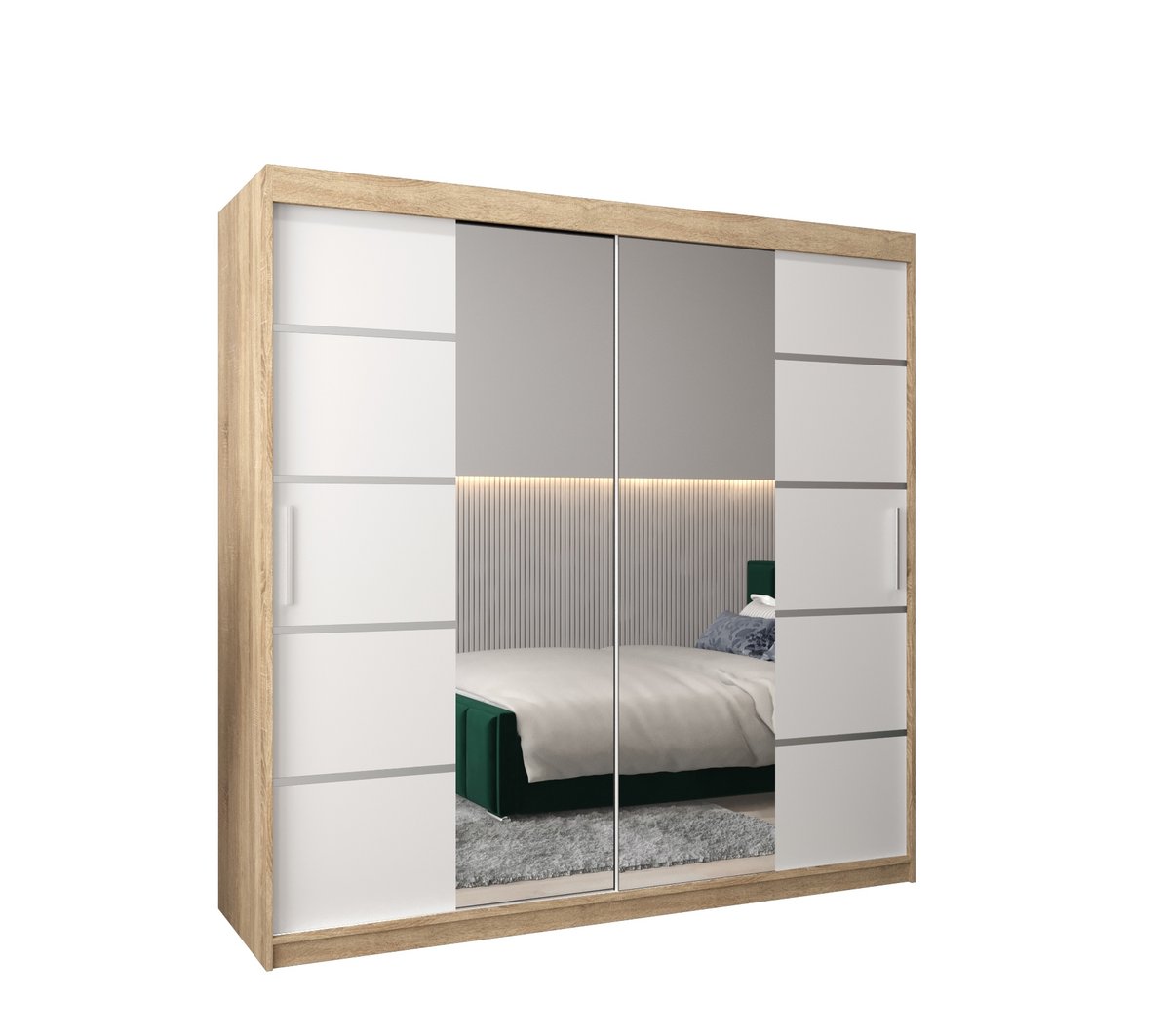 Szafa przesuwna Garderoba VERONA 4 200 gł. 62 sonoma/biały