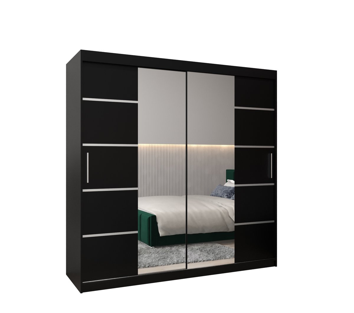 Szafa przesuwna Garderoba VERONA 4 200 gł. 62 czarny/czarny