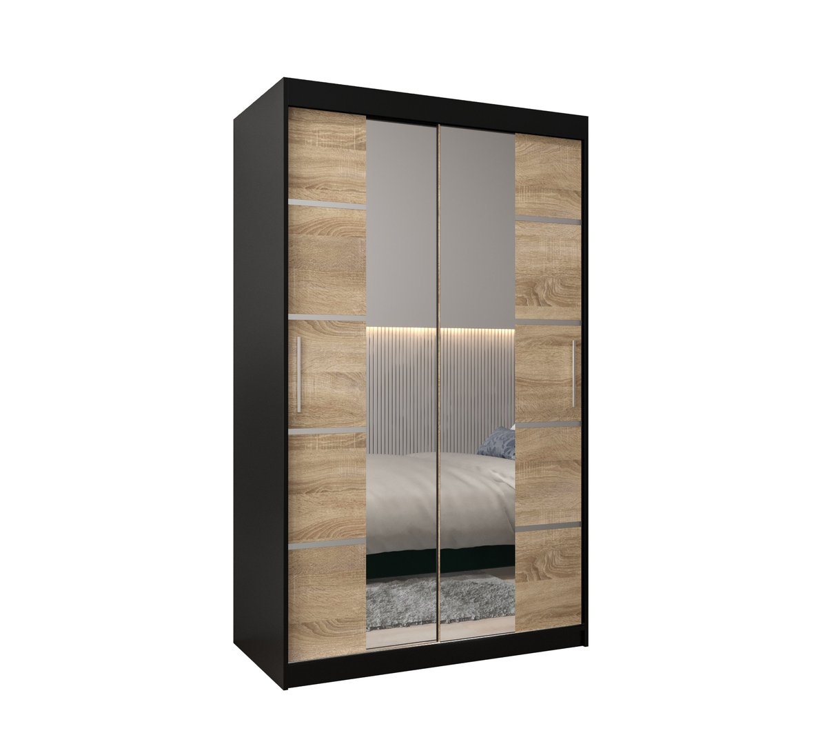 Szafa przesuwna Garderoba VERONA 4 120 gł. 62 czarny/sonoma