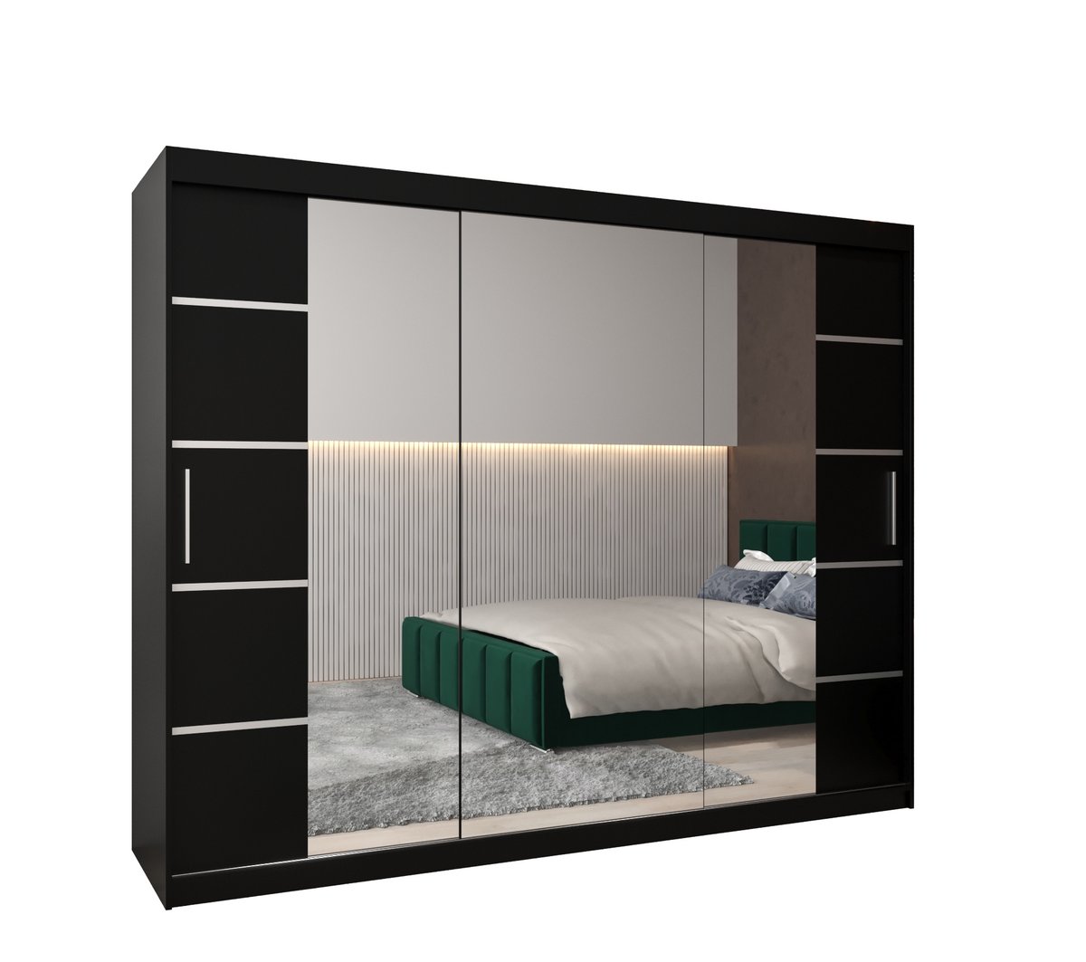 Szafa przesuwna Garderoba VERONA 4 250 gł. 62 czarny/czarny