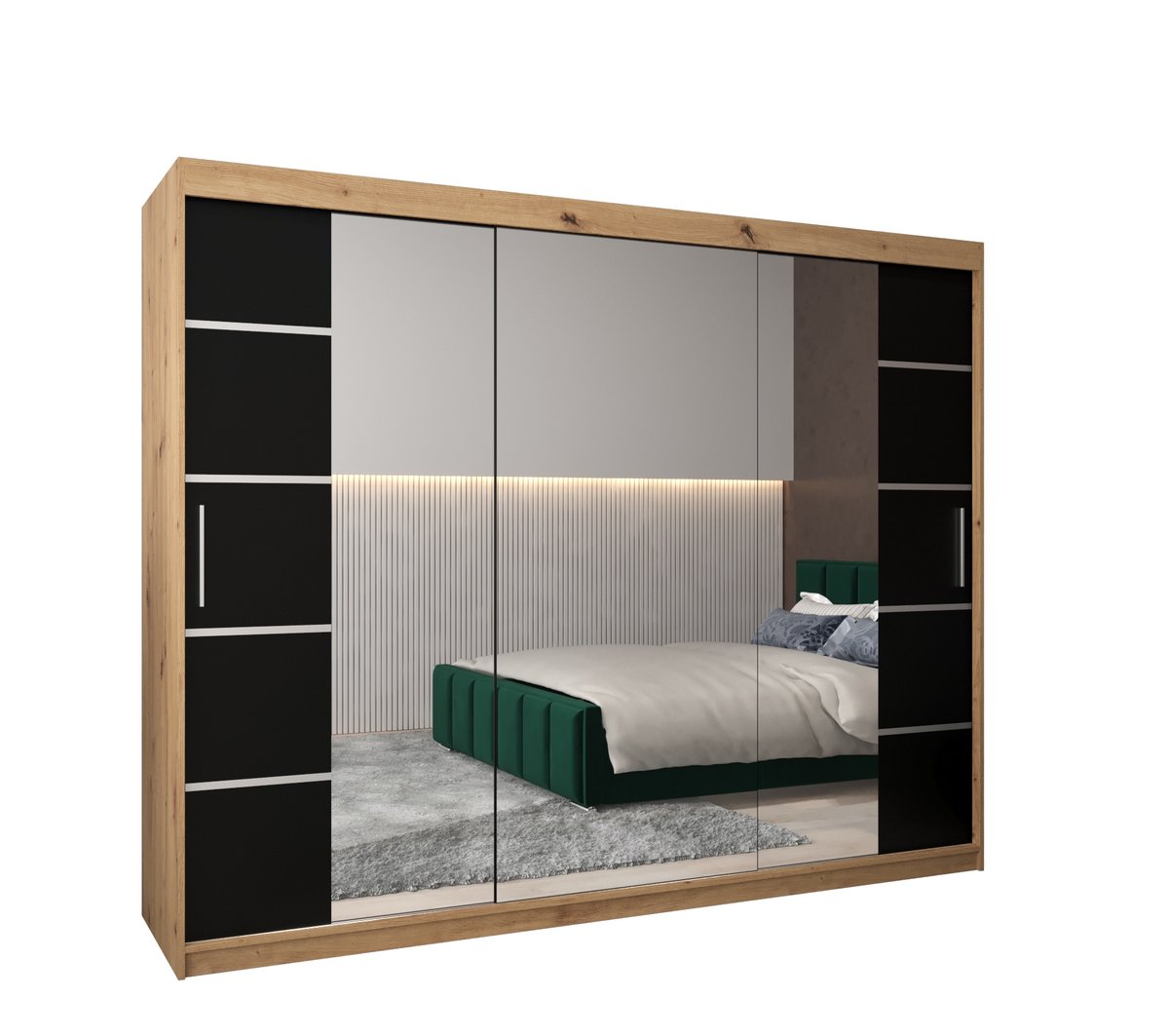 Szafa przesuwna Garderoba VERONA 4 250 gł. 62 artisan/czarny