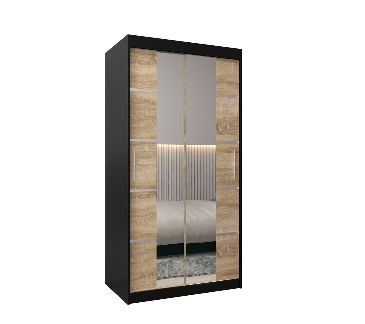 Szafa przesuwna Garderoba VERONA 4 100 gł. 62 czarny/sonoma