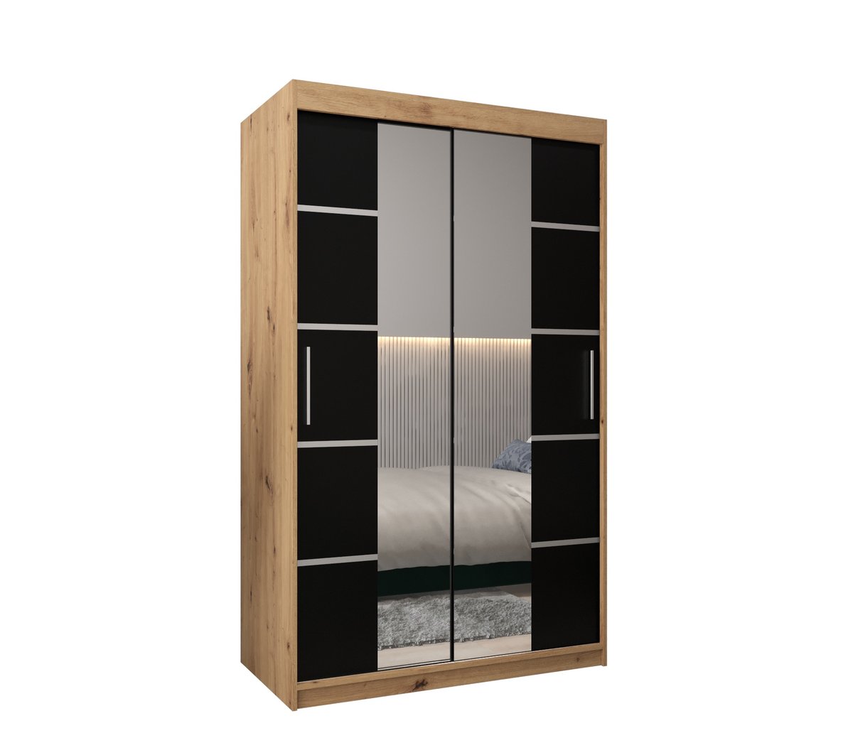 Szafa przesuwna Garderoba VERONA 4 120 gł. 62 artisan/czarny