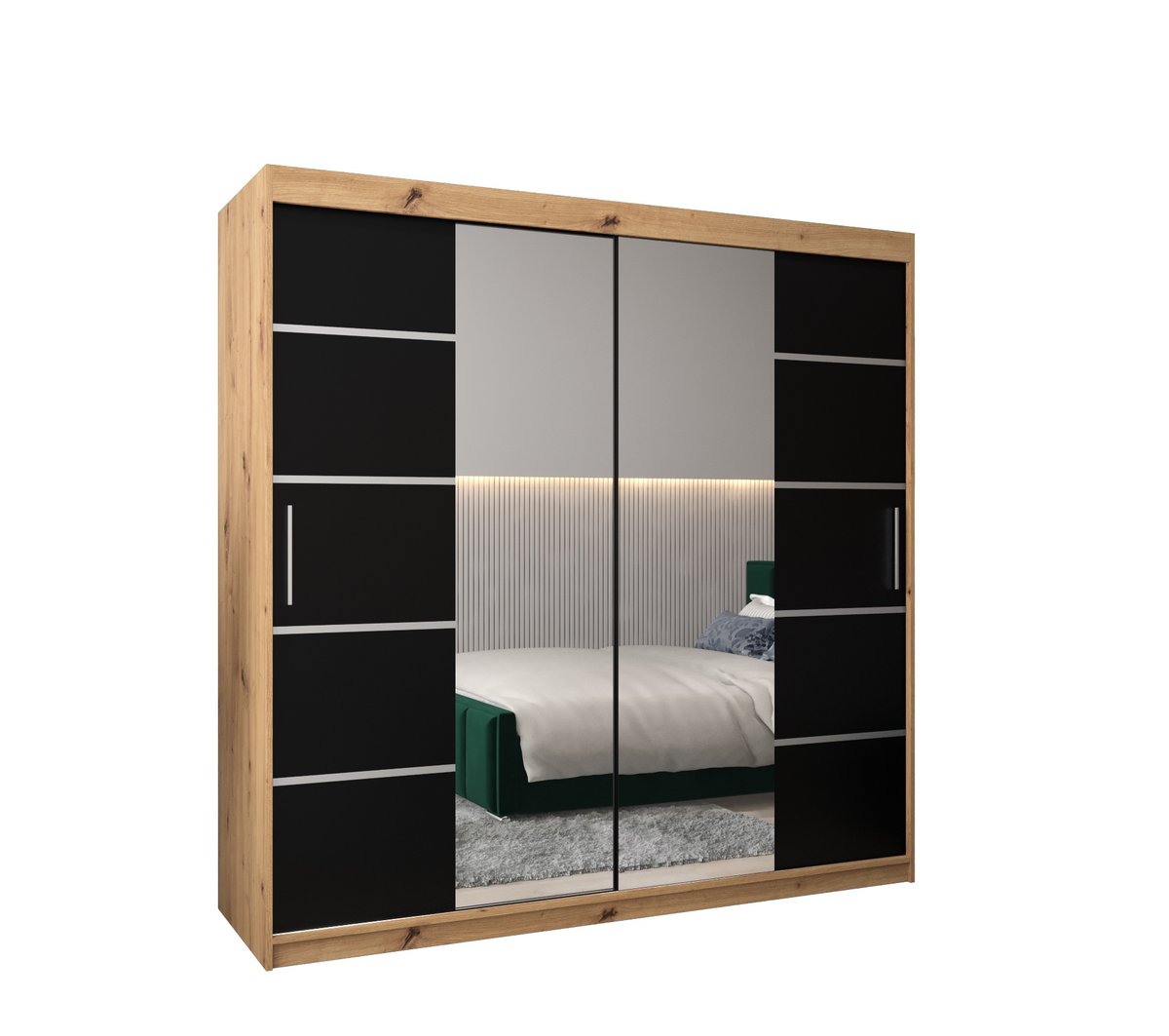 Szafa przesuwna Garderoba VERONA 4 200 gł. 62 artisan/czarny