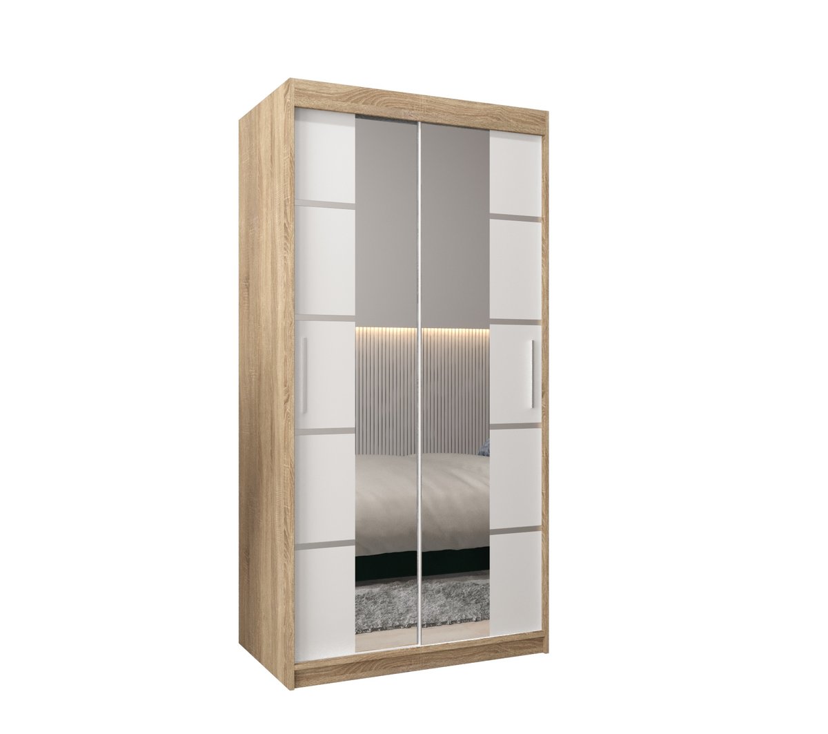 Szafa przesuwna Garderoba VERONA 4 100 gł. 62 sonoma/biały