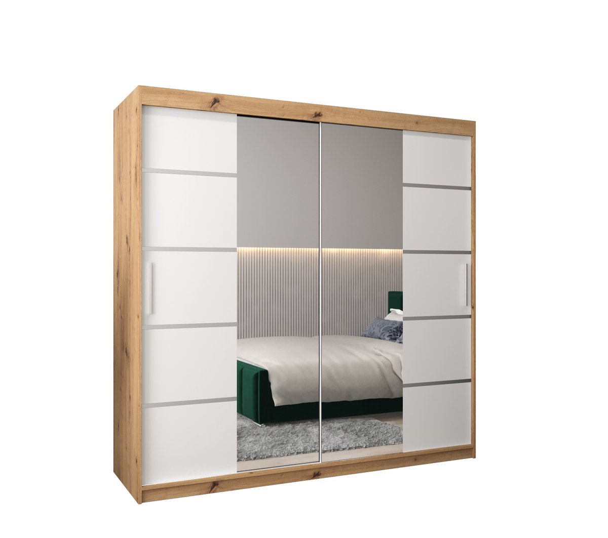 Szafa przesuwna Garderoba VERONA 4 200 gł. 62 artisan/biały