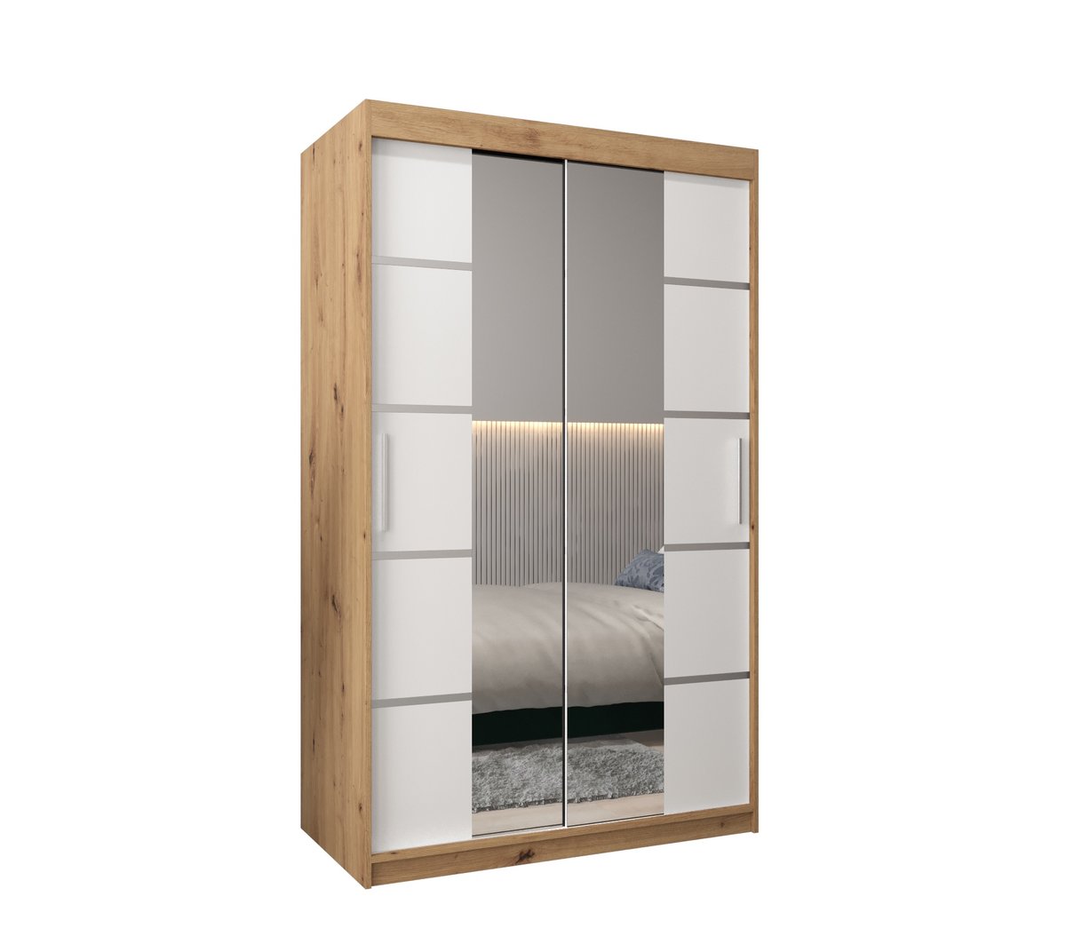 Szafa przesuwna Garderoba VERONA 4 120 gł. 62 artisan/biały