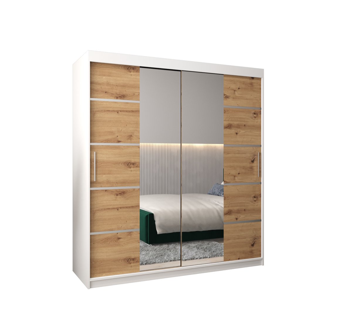 Szafa przesuwna Garderoba VERONA 4 180 gł. 62 biały/artisan