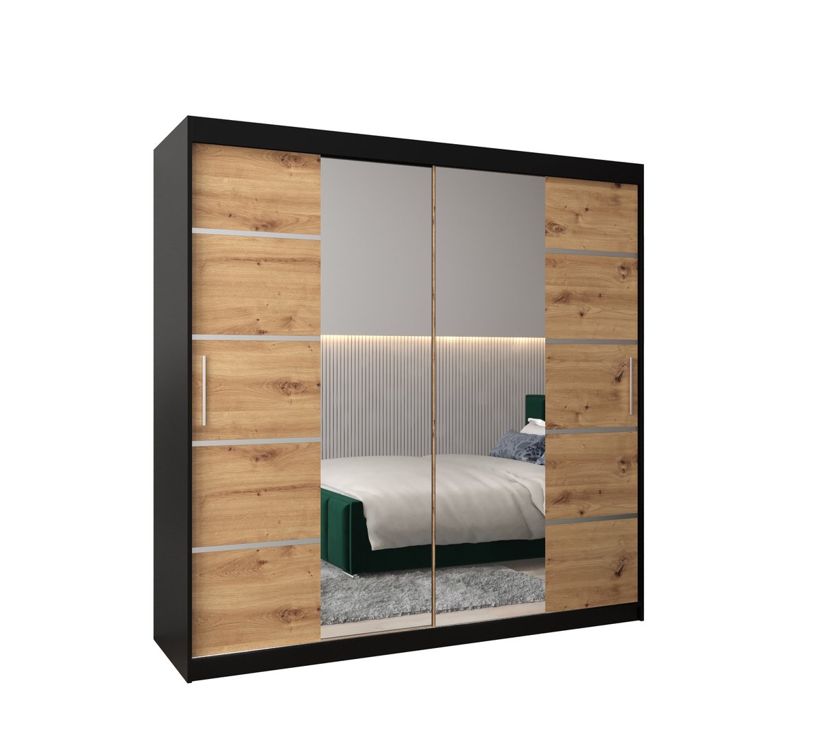 Szafa przesuwna Garderoba VERONA 4 200 gł. 62 czarny/artisan