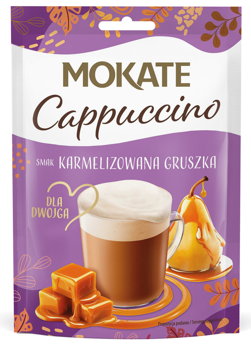 Napój Kawowy Kawa Cappuccino Karmelizowana Gruszka Pyszna Pianka Mokate 40g