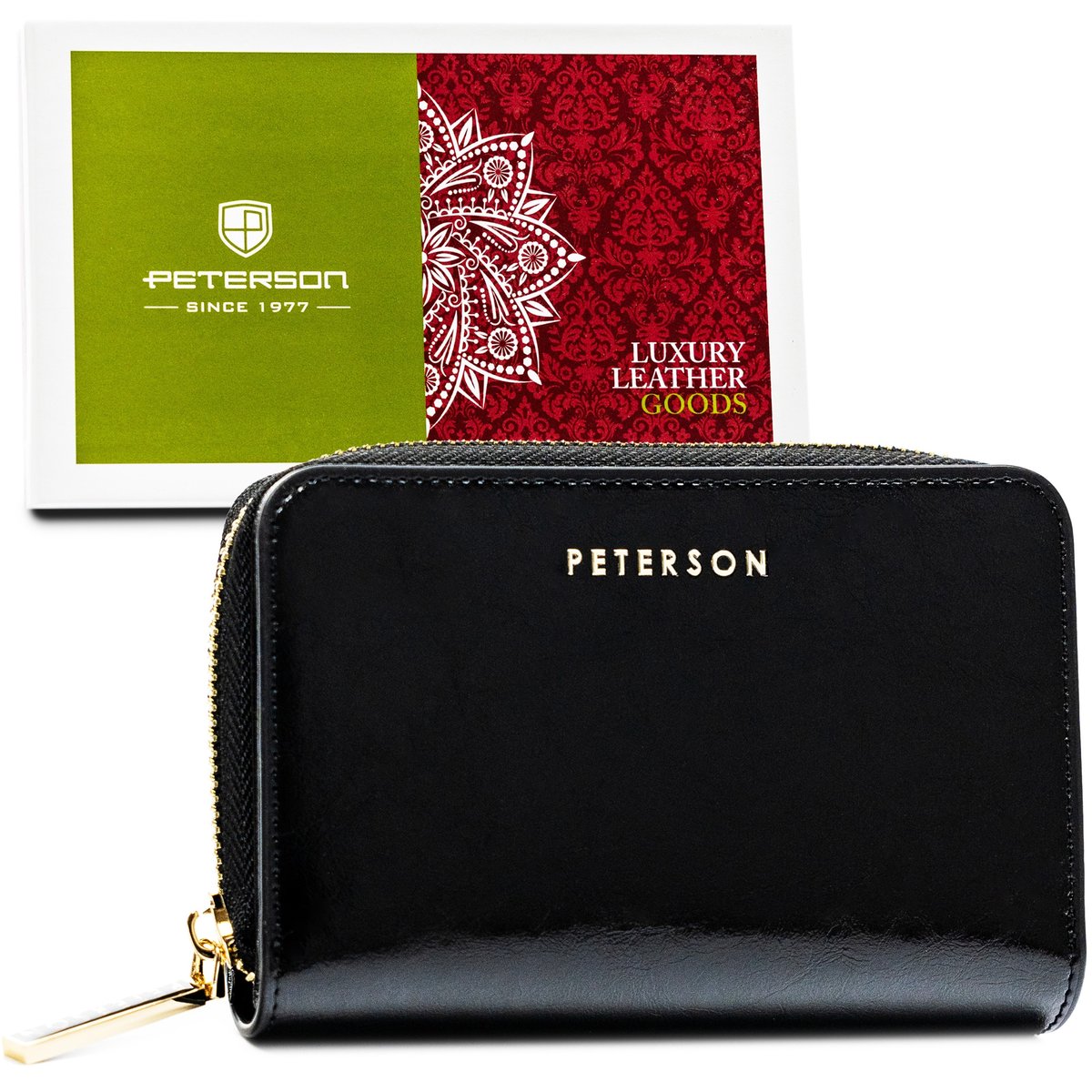 Portfel PETERSON damski skóra naturalna RFID STOP portmonetka na prezent
