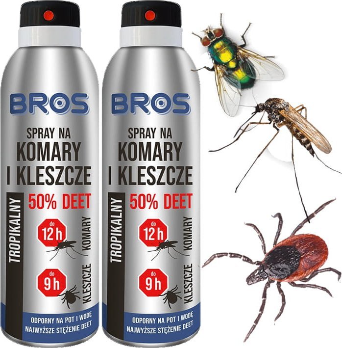 Bros BROS - spray na komary i kleszcze 50% DEET 90ml - 2 szt.