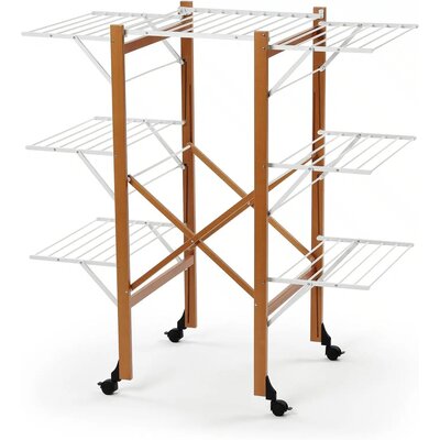 ARREDAMENTI ITALIA arredamenti Italia AR 602 _ IT acquilone skrzydła stojak na pranie wysuwany składany, z masywnego drewna bukowego kolorze wiśniowym 137 x 132 x 68 cm z szklana deska do krojenia, 25 meter 602-CW