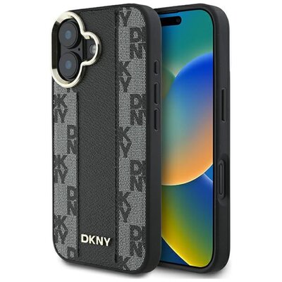 Etui DKNY Checkered Pattern MagSafe do Apple iPhone 16 Czarny | Bezpłatny transport
