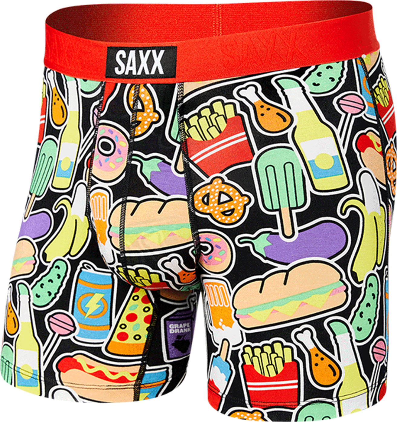 Bokserki męskie szybkoschnące SAXX VIBE Boxer Brief Fast Food - czerwony