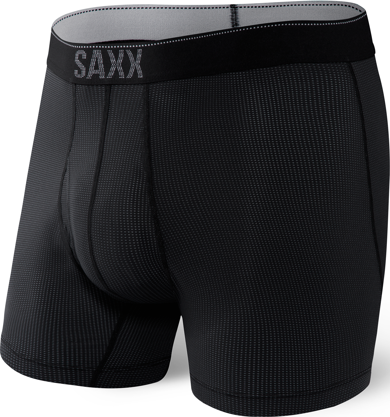 Bokserki męskie trekkingowe / sportowe z rozporkiem SAXX QUEST Boxer Brief Fly – czarne