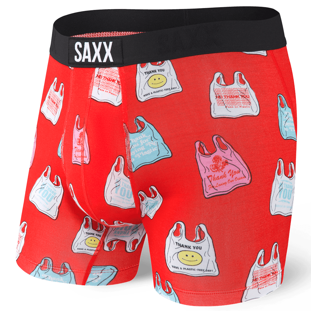 Bokserki męskie szybkoschnące SAXX VIBE Boxer Brief torebki foliowe - czerwone