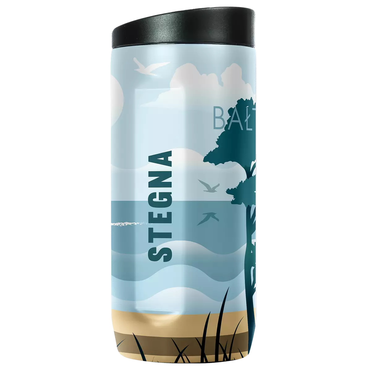 Kubek termiczny 2w1 Dr.Bacty Notus 360 ml - Stegna - biały