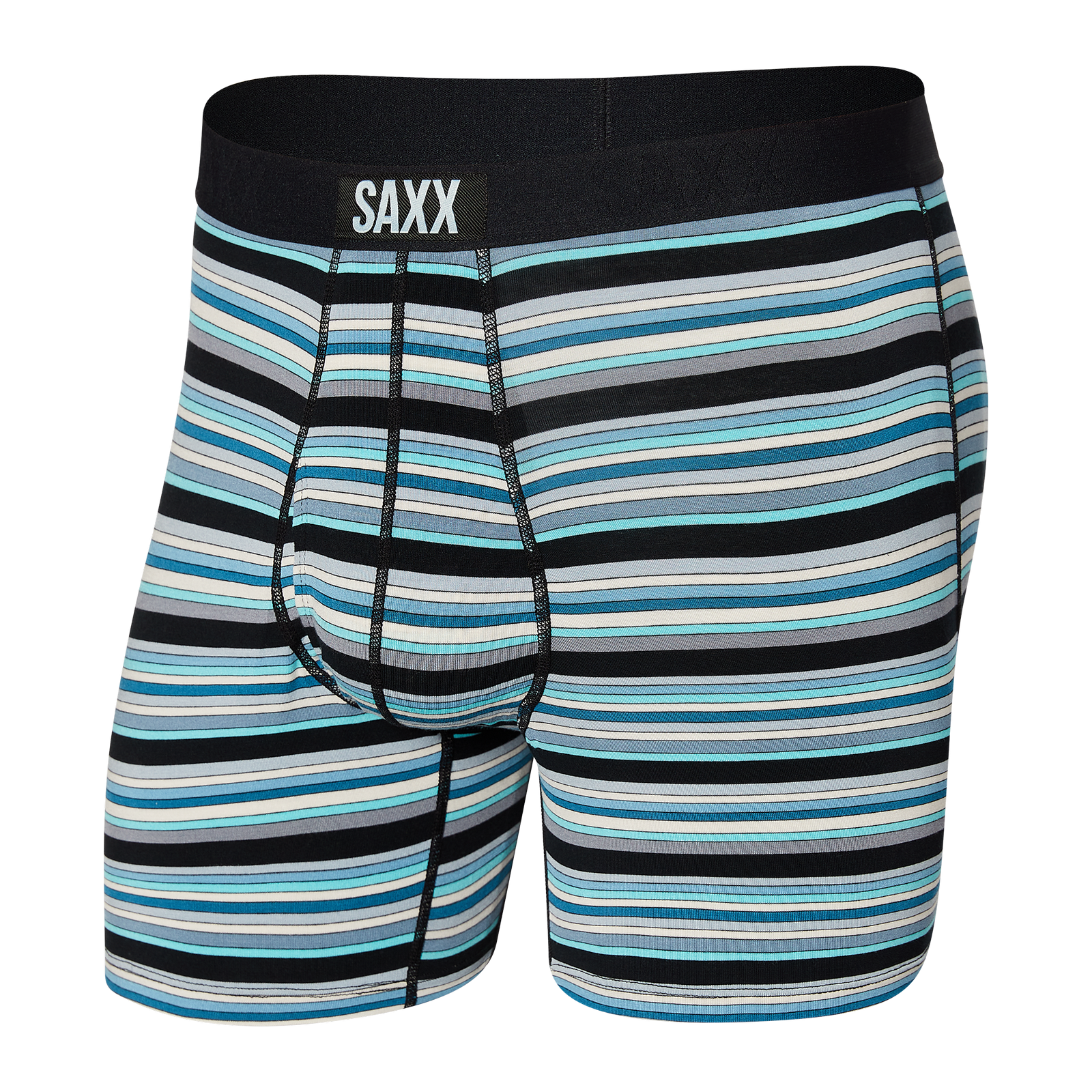 Bokserki męskie wygodne SAXX ULTRA Boxer Brief Fly marsz pingwinów - niebieskie