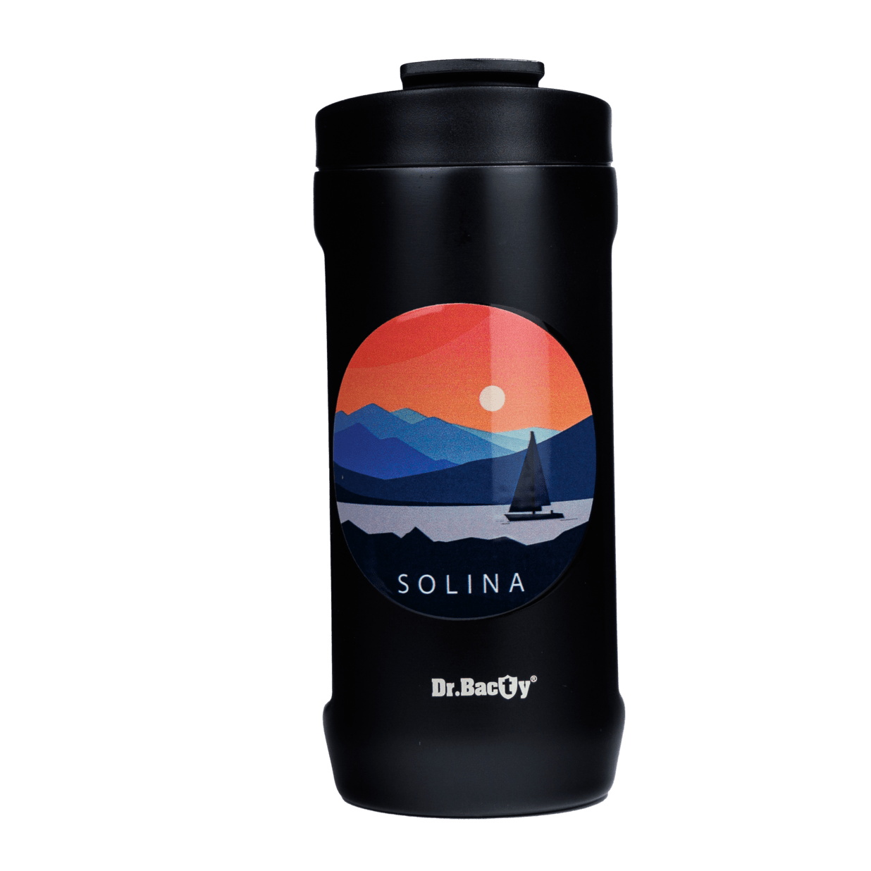 Kubek termiczny do kawy Dr.Bacty 360 ml - Czarny - Solina
