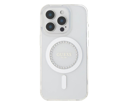 Guess IML Rhinestones do iPhone 16 Pro Max biały