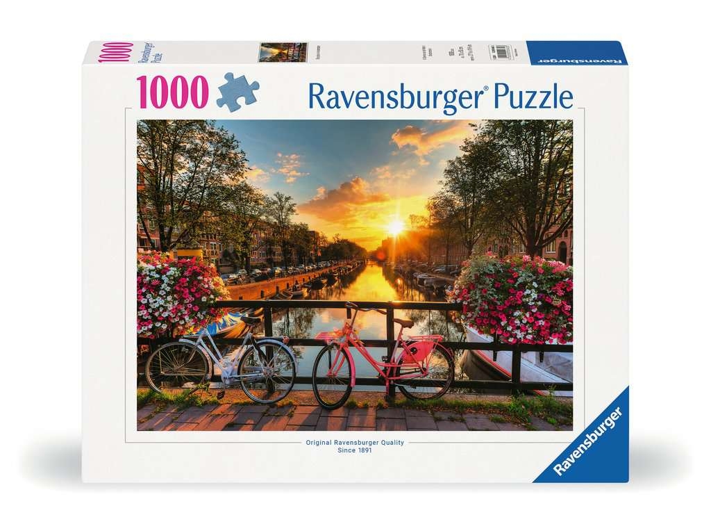 Ravensburger, Puzzle 1000: Rowery w Amsterdamie (12000662). Wiek: 14+