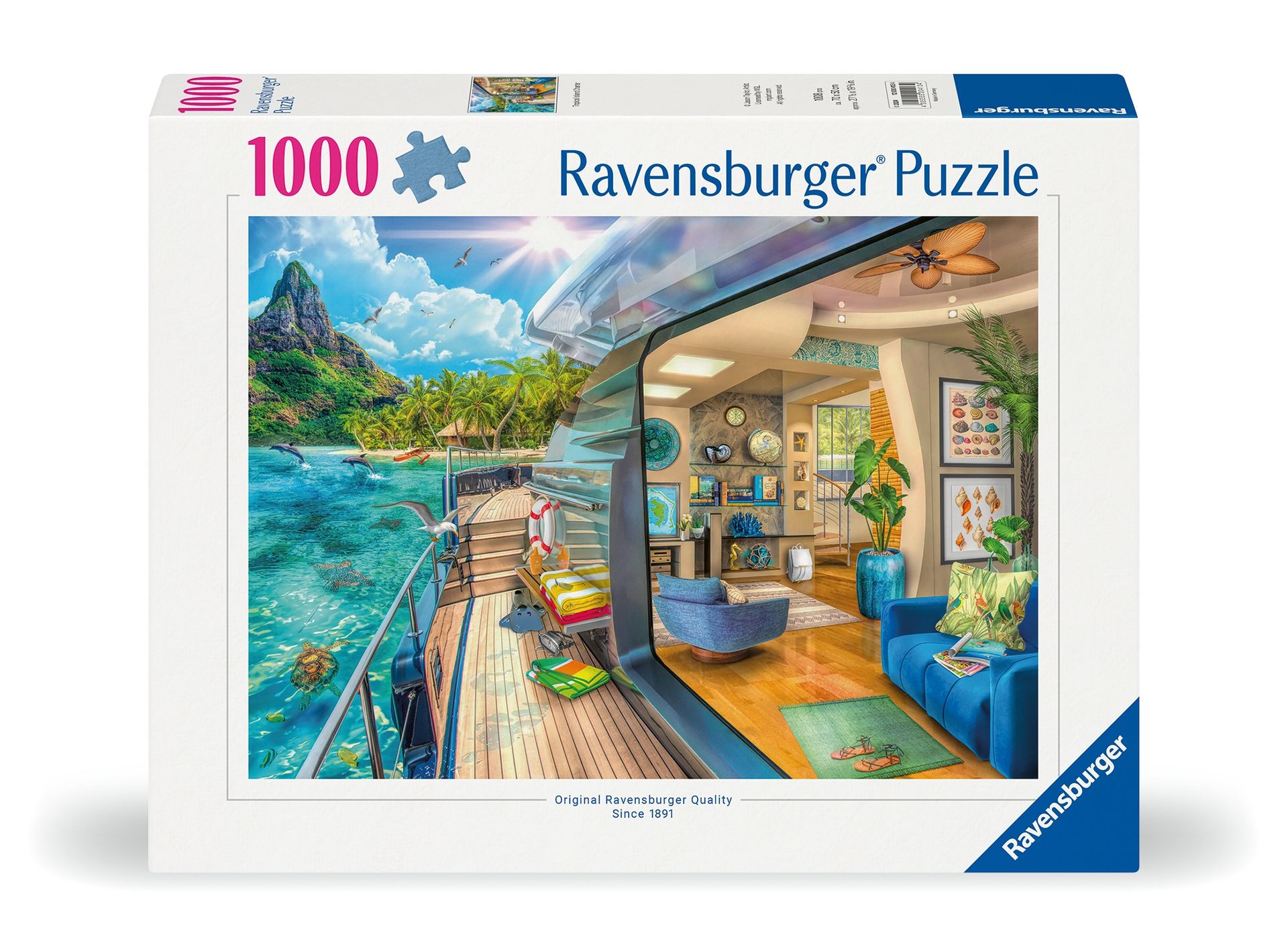 Ravensburger, Puzzle 1000: Rejs na tropikalną wyspę (12000413). Wiek: 14+