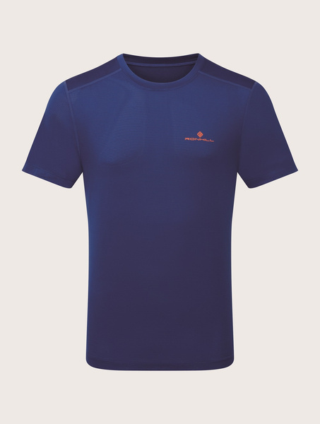 RONHILL Koszulka biegowa męska TECH SS TEE ocean/cardinal orange