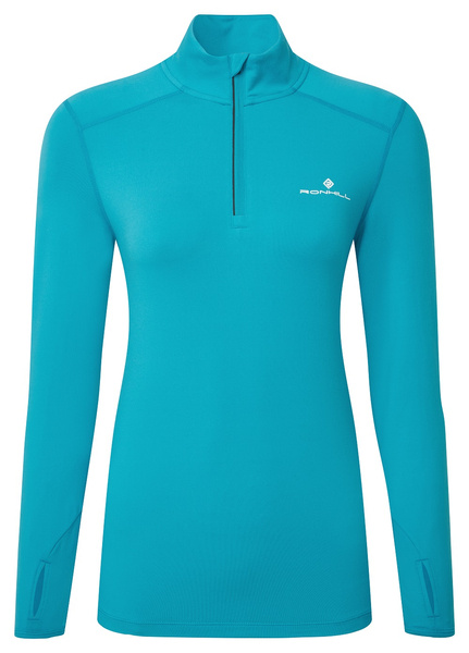 RONHILL Bluza biegowa damska CORE THERMAL 1/2 ZIP TEE azure/bright white