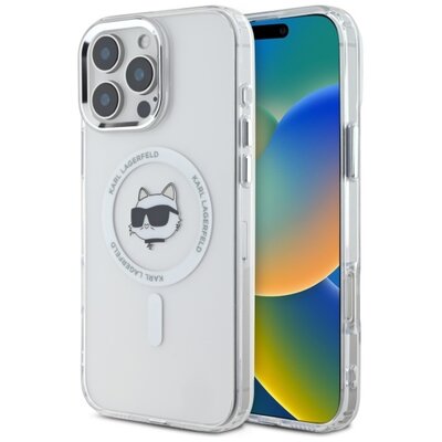 Etui KARL LAGERFELD IML Metal Choupette Head MagSafe do Apple iPhone 16 Pro Max Biały | Bezpłatny transport