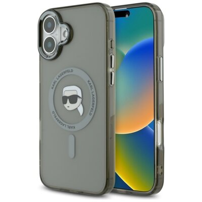 Etui KARL LAGERFELD IML Metal Karl Head MagSafe do Apple iPhone 16 Czarny | Bezpłatny transport
