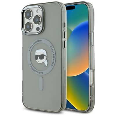 Etui KARL LAGERFELD IML Metal Karl Head MagSafe do Apple iPhone 16 Pro Czarny | Bezpłatny transport