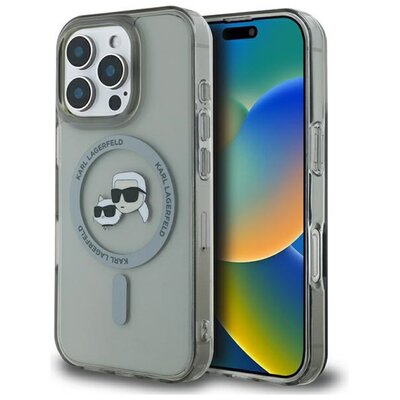 Etui KARL LAGERFELD IML Metal Karl&Choupette Head MagSafe do Apple iPhone 16 Pro Czarny | Bezpłatny transport