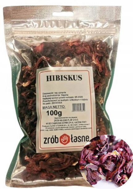 Hibiskus suszony Zrób Własne 100g przyprawa smak herbata owocowa kwiat