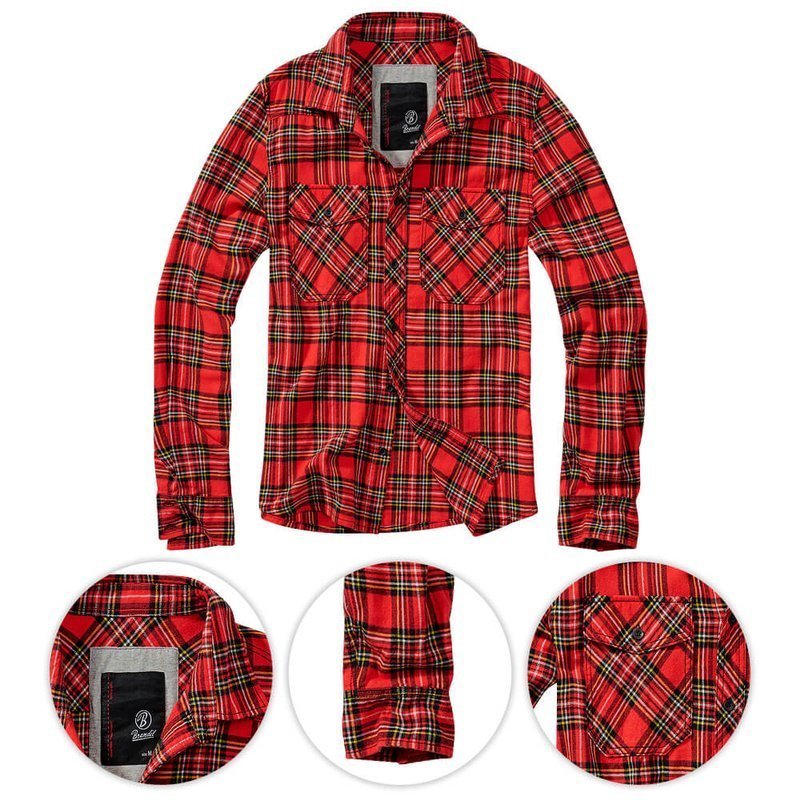 Brandit Koszula w Kratę Check Shirt Czerwona - L