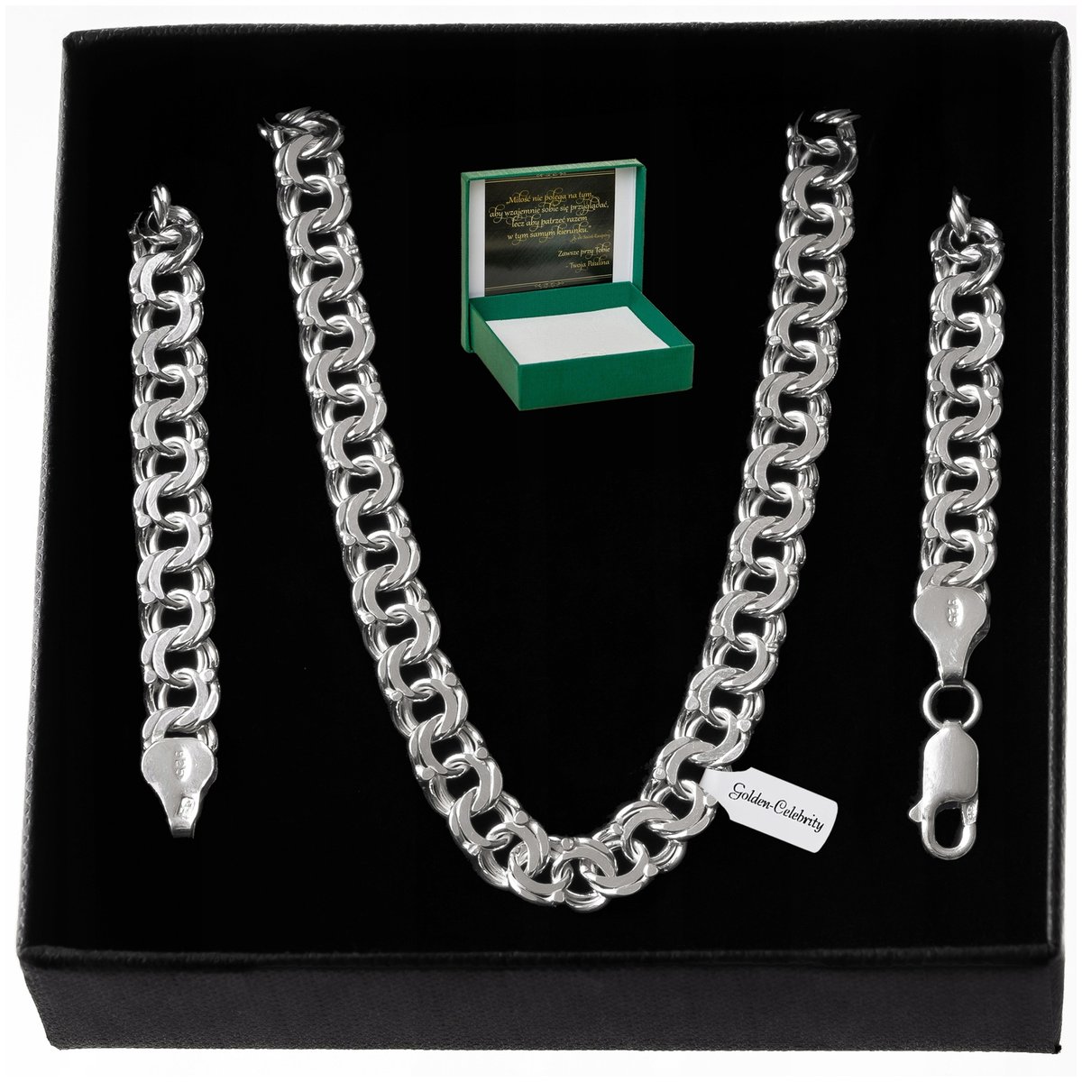 Srebrna Biżuteria Męska / Łańcuszek Garibaldi 925 Dla Taty Syna Brata Męża