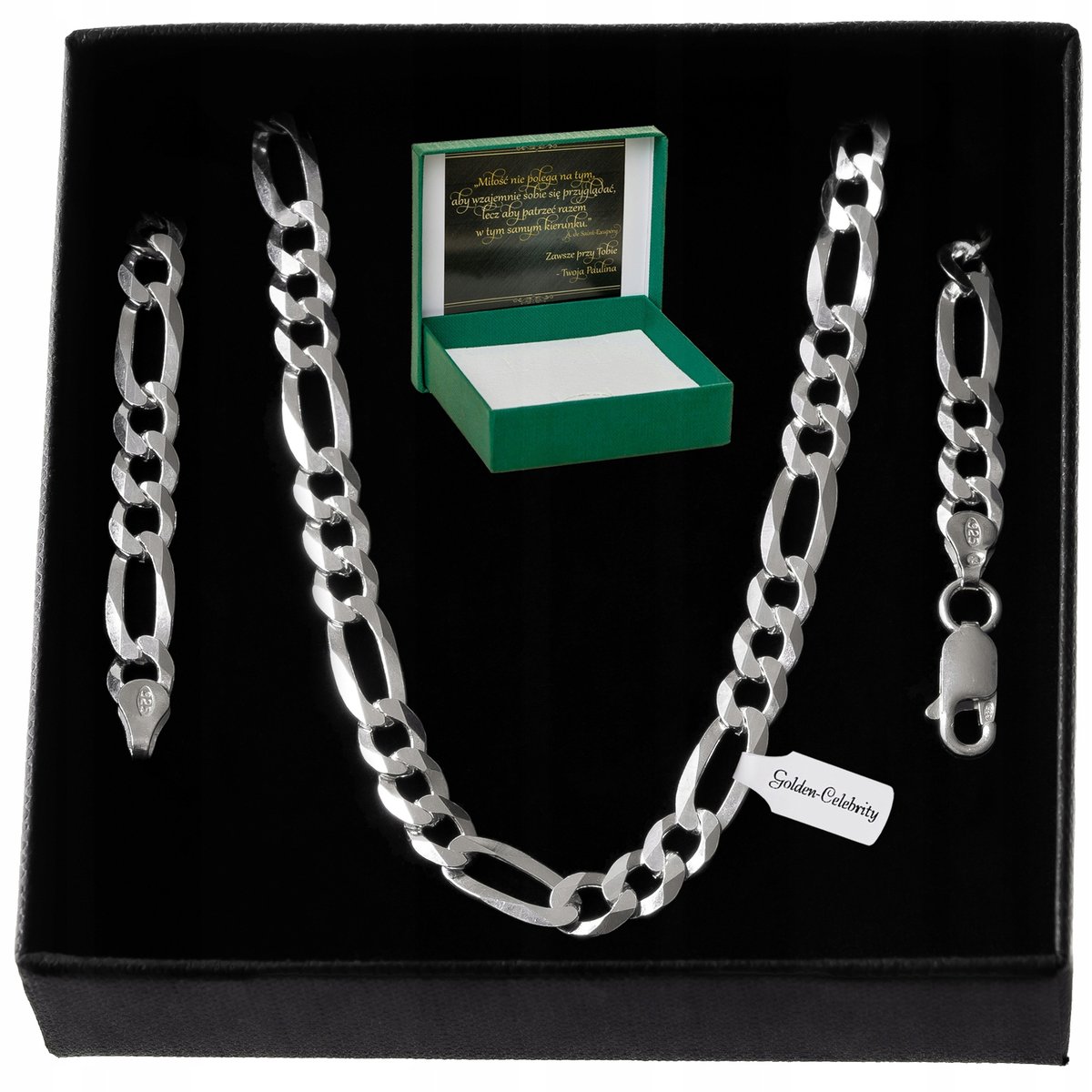 Łańcuszek Srebrny Figaro Pełny 60Cm 5Mm 925 Prezent Dla Faceta + Dedykacja