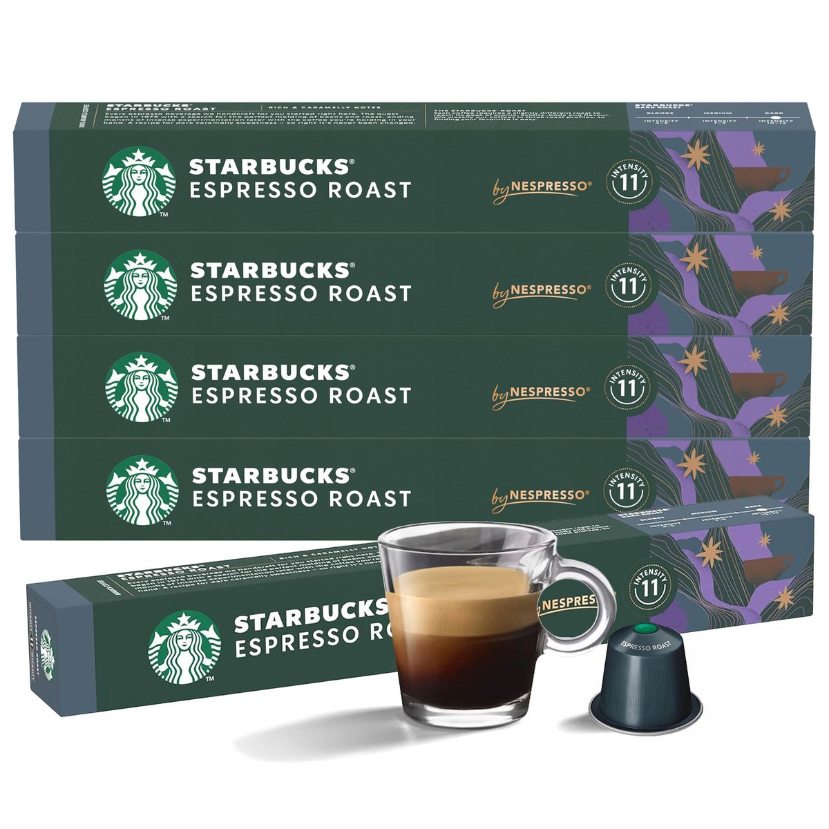 STARBUCKS Kawa w kapsułkach Espresso Roast, kompatybilna z Nespresso 50 kapsułek