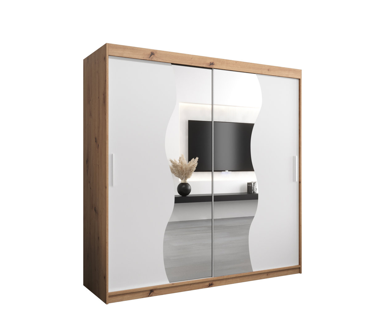 Szafa przesuwna Garderoba MADRYT 200 gł. 62 artisan/biały