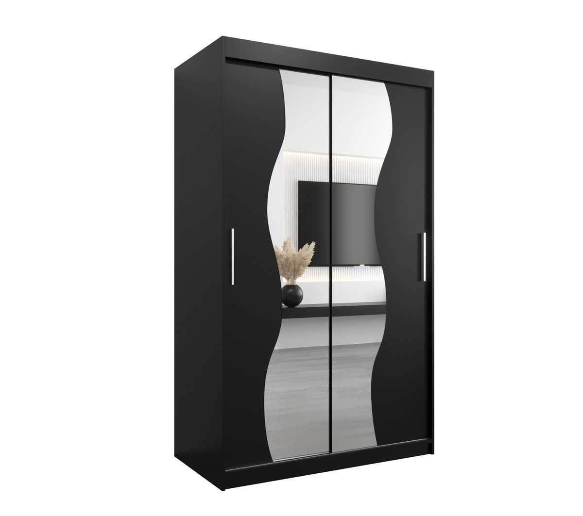 Szafa przesuwna Garderoba MADRYT 120 gł. 62 czarny/czarny