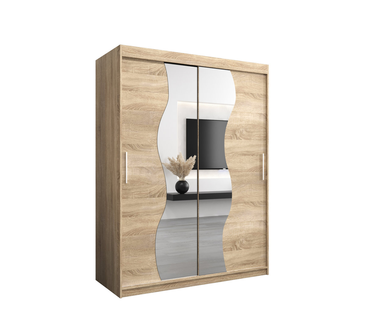 Szafa przesuwna Garderoba MADRYT 150 gł. 62 sonoma/sonoma