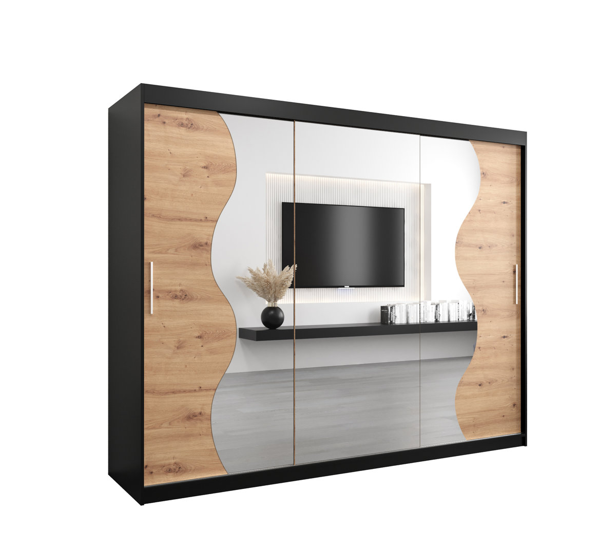 Szafa przesuwna Garderoba MADRYT 250 gł. 62 czarny/artisan