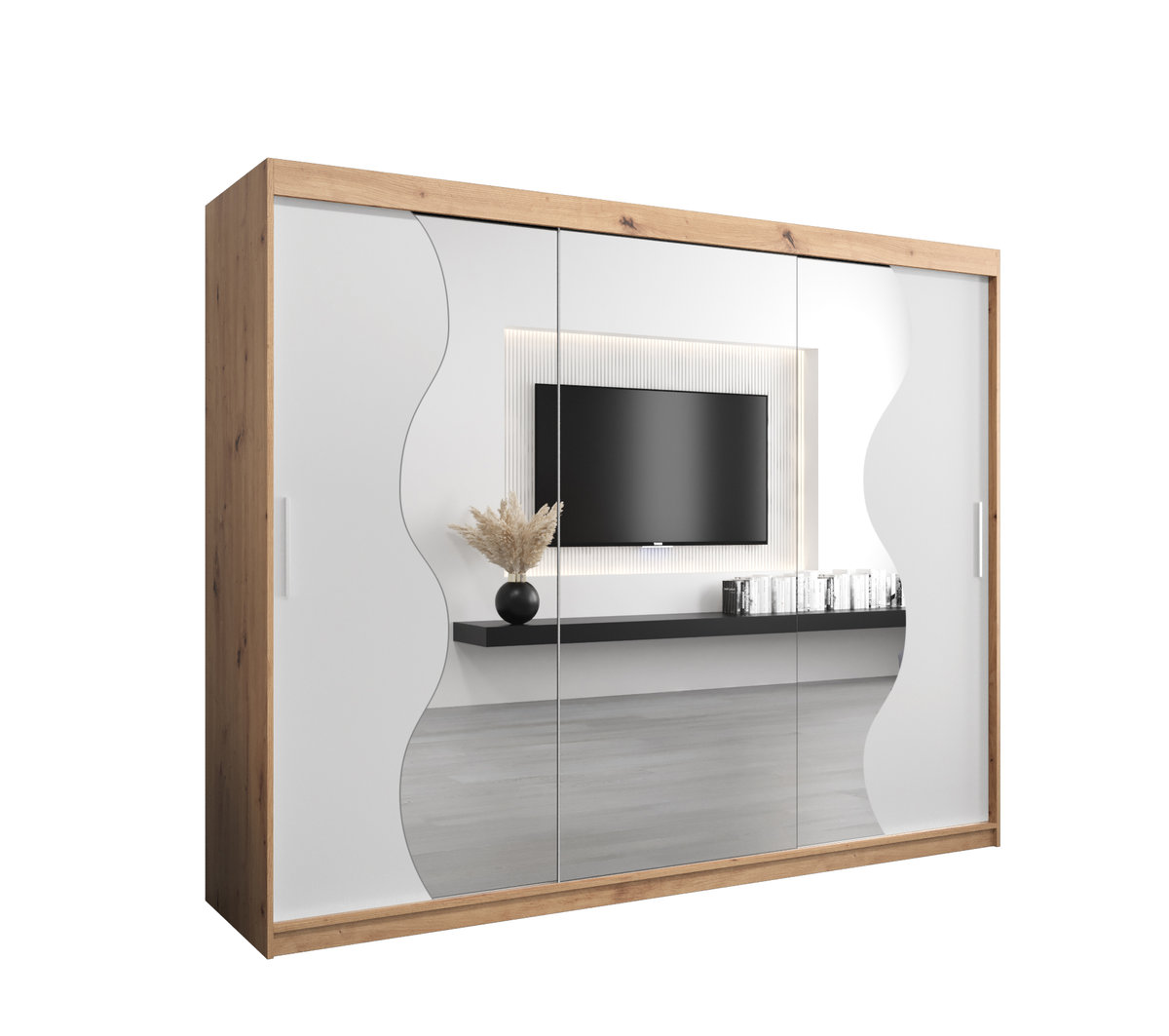 Szafa przesuwna Garderoba MADRYT 250 gł. 62 artisan/biały