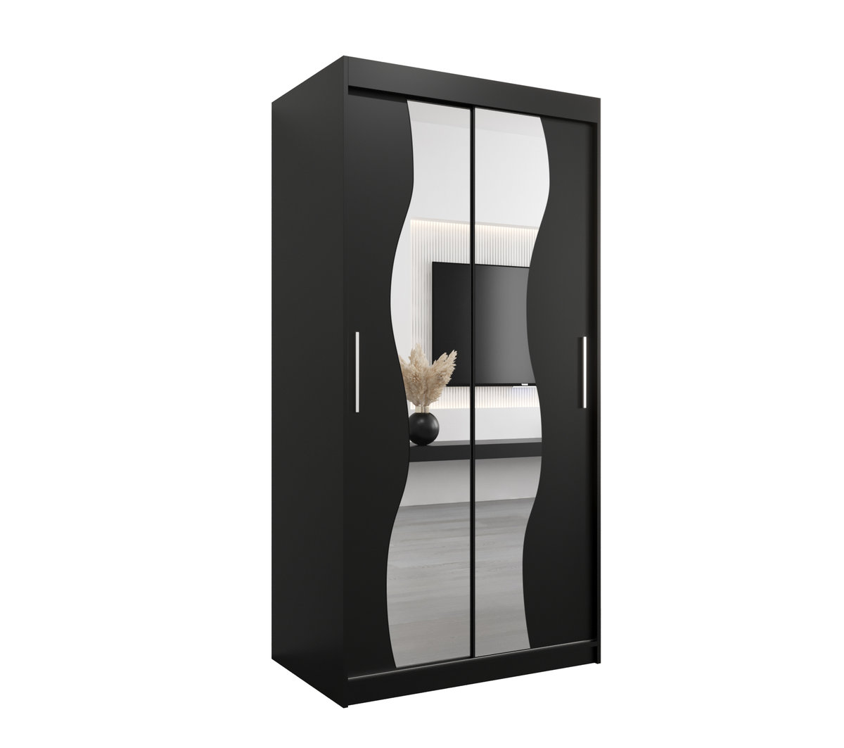 Szafa przesuwna Garderoba MADRYT 100 gł. 62 czarny/czarny